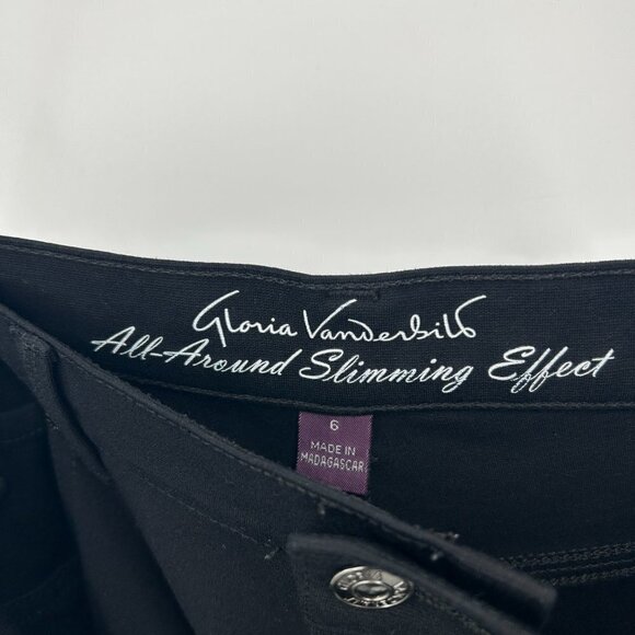 GLORIA VANDERBILT Black Amanda Straight Leg Stretch Bling Pocket Slimming Pant 6 - Picture 6 of 8